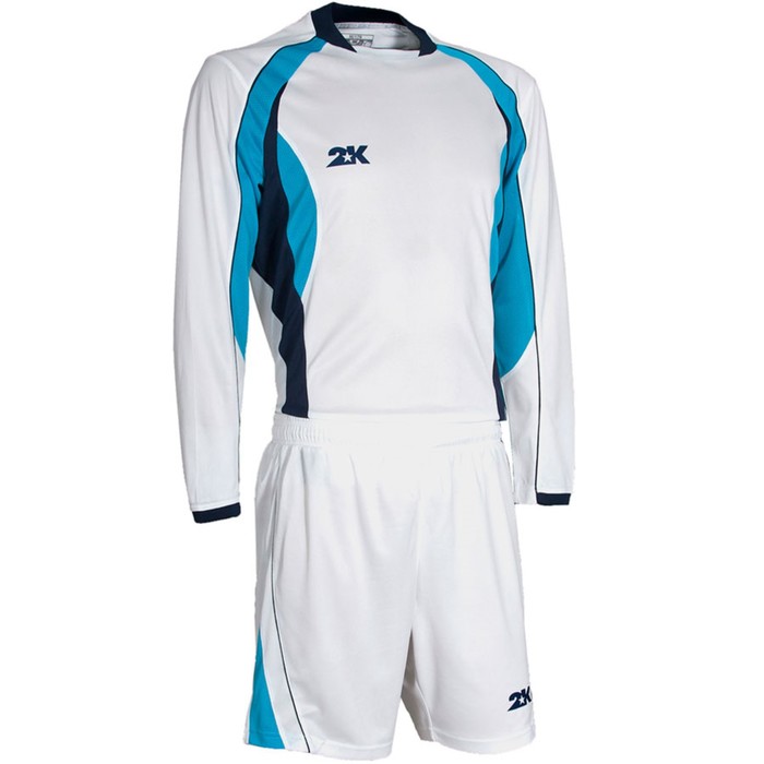 Комплект футбольной формы 2K Sport Forte длинный рукав, white/white/navy/sky-blue, размер S 327968