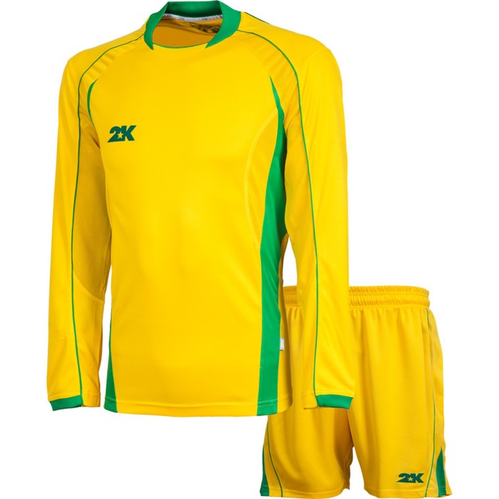 Комплект футбольной формы 2K Sport Forte длинный рукав, yellow/yellow/green, размер S