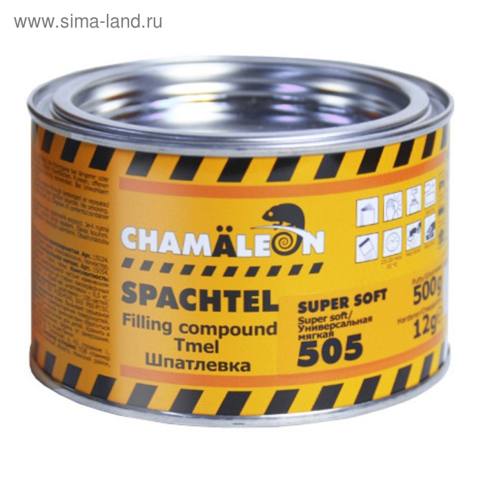 Шпатлевка CHAMAELEON, универсальная, мягкая (отвердитель в комплекте), 0,515 кг шпатлевка chamaeleon универсальная мягкая отвердитель 250г