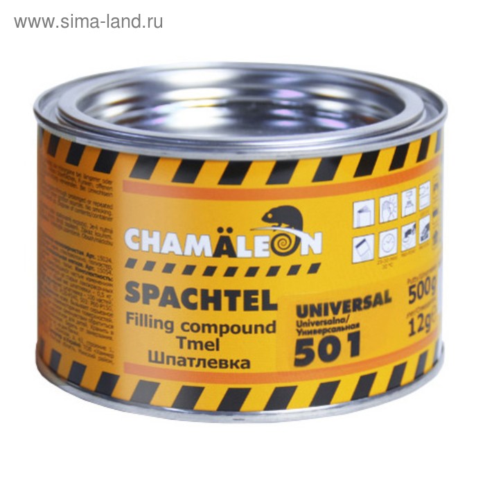 Шпатлевка CHAMAELEON, универсальная, среднезернистая (отвердитель в комплекте), 0,515 кг шпатлевка chamaeleon универсальная мягкая отвердитель 250г