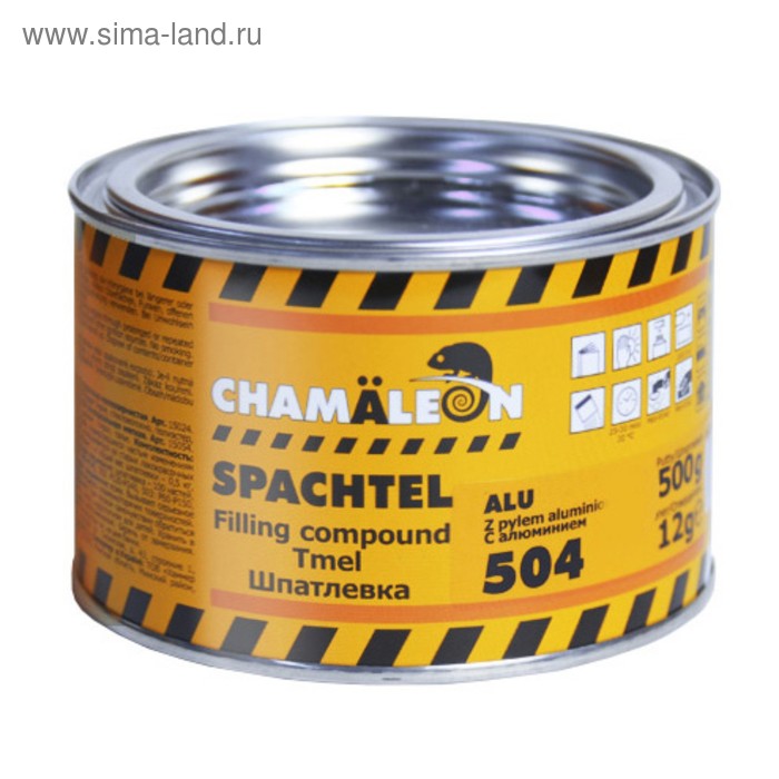 Шпатлевка CHAMAELEON, с алюминием (отвердитель в комплекте), 0,515 кг шпатлевка chamaeleon для пластиков отвердитель 250г