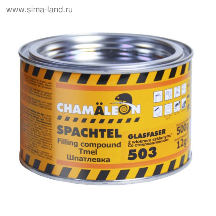 Шпатлевка CHAMAELEON, со стекловолокном (отвердитель в комплекте), 0,515 кг шпатлевка chamaeleon отделочная мелкозернистая отвердитель в комплекте 0 515 кг