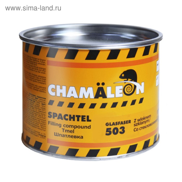 Шпатлевка CHAMAELEON, со стекловолокном (отвердитель в комплекте), 1 кг смола chamaeleon полиэфирная 1 кг отвердитель