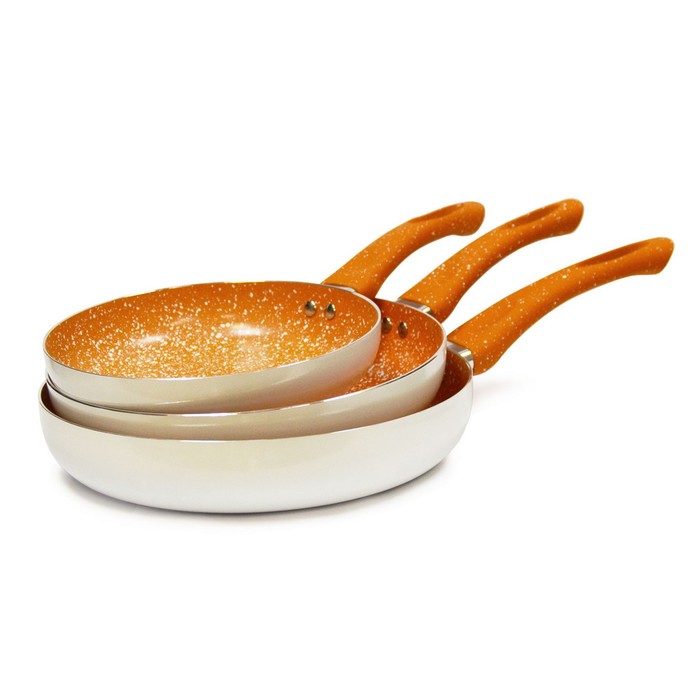 Набор сковород 3 шт диаметр 20 см, 24 см, 26 см цвет МИКС