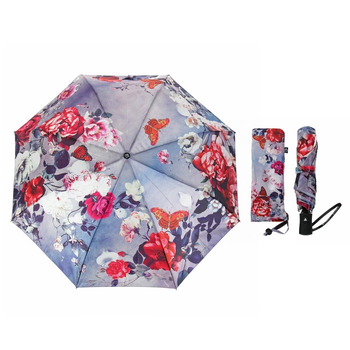 Зонт полуавтоматический "Ноктюрн", R=50см, цвет серый