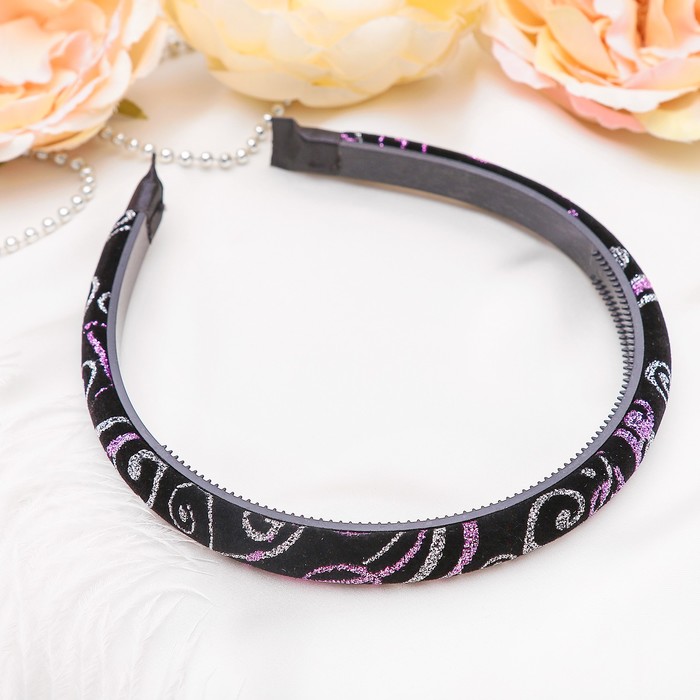 Ободок для волос "Вирджиния" 1 см блестящие узоры, микс