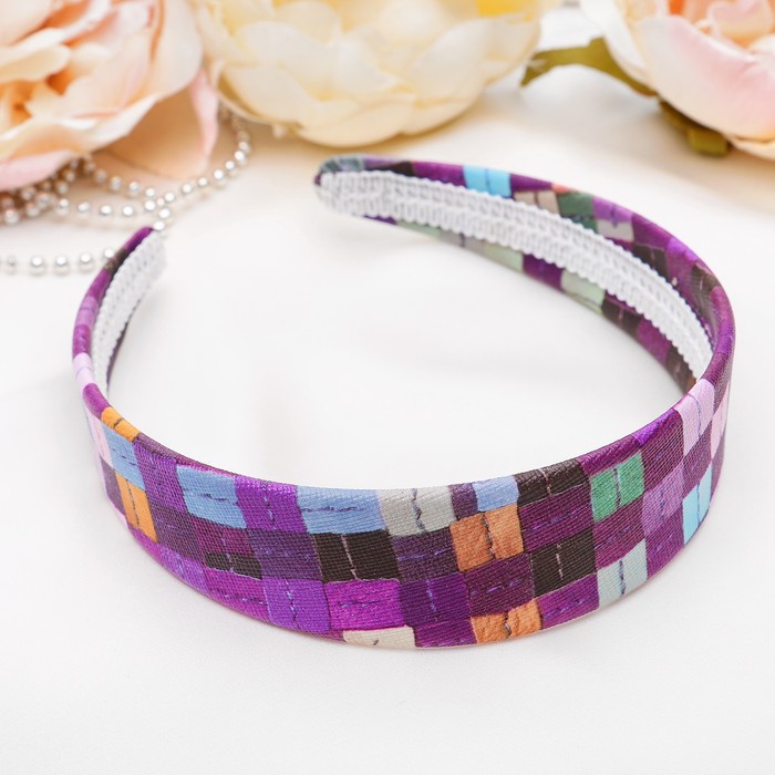 Ободок для волос "Соренто" 3,3 см квадраты, микс