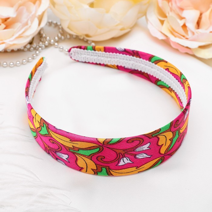 Ободок для волос "Соренто" 3,3 см яркие цветы, микс