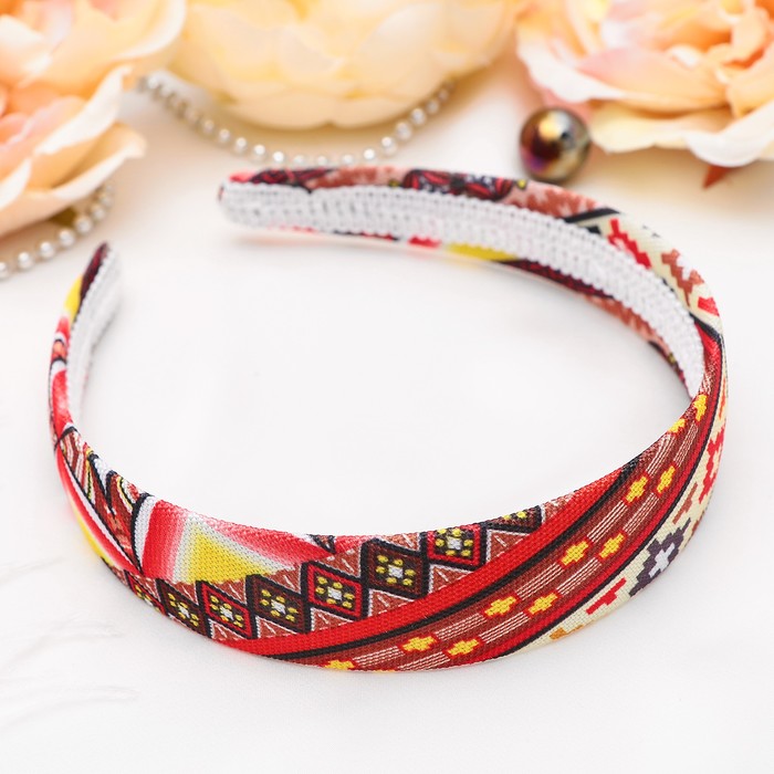 Ободок для волос "Элина" 3 см узоры, микс