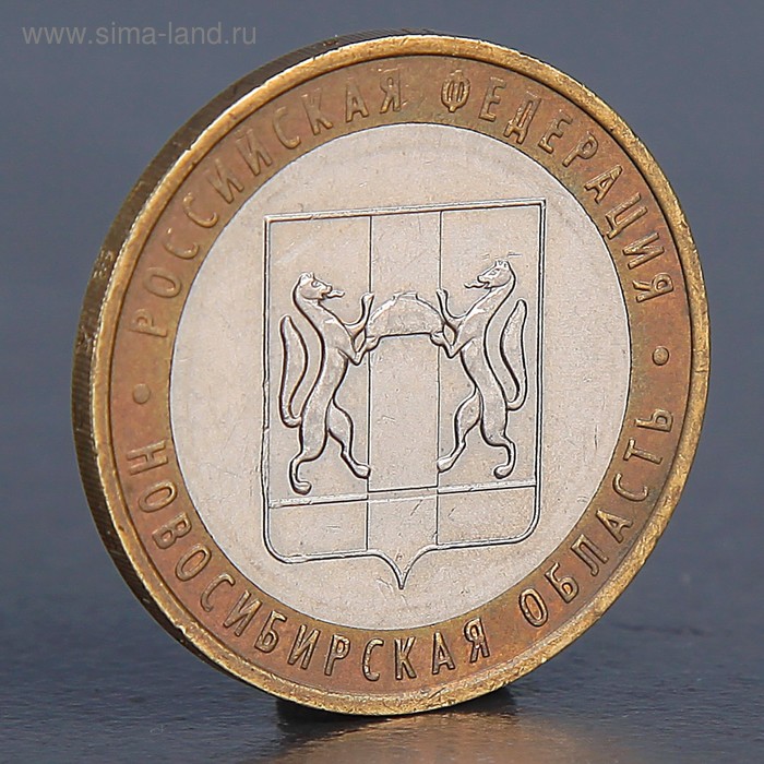 Монета 10 рублей 2007 Новосибирская область  044p монета сша 2007 год 25 центов вайоминг вариант 2 медь никель color цветная