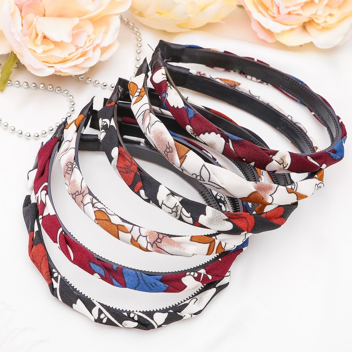 Ободок для волос "Лиана" 1 см абстракция, микс
