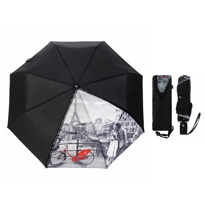 Зонт автоматический "Монохром. Париж", R=51см