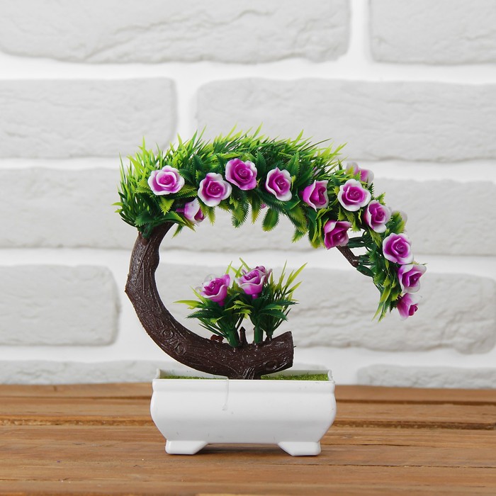 Бонсай "Деревце с розочками" 17*17 см, микс