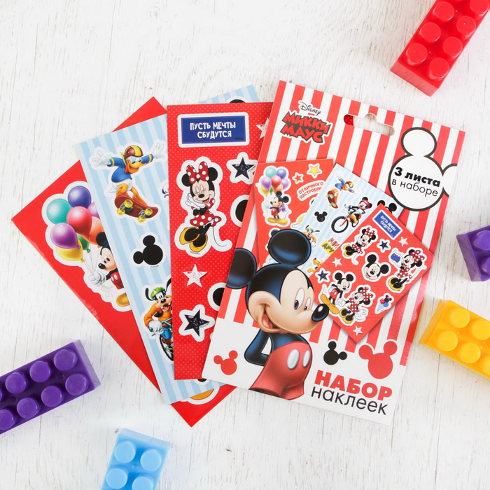 Наклейки детские в наборе "Ты супер", Микки Маус, 3 шт