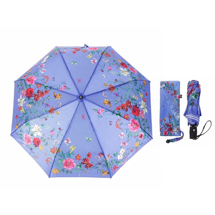Зонт автоматический "Нежность", R=50см, цвет синий