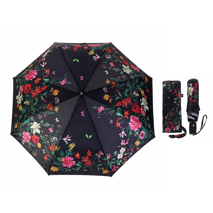 Зонт автоматический "Нежность", R=50см, цвет чёрный