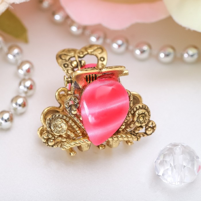 Краб для волос "Авантюра" 2,5 см капля, микс