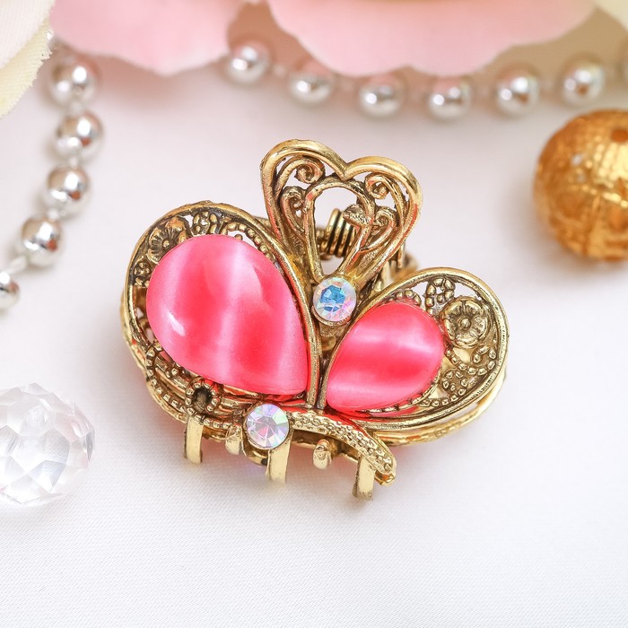 Краб для волос "Авантюра" 3 см бабочка, микс