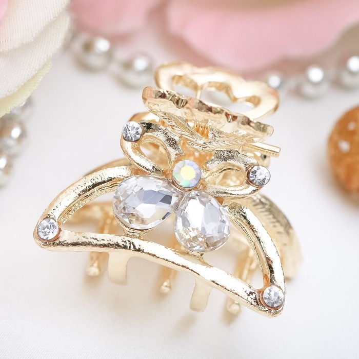 Краб для волос "Голди" 3 см цветок