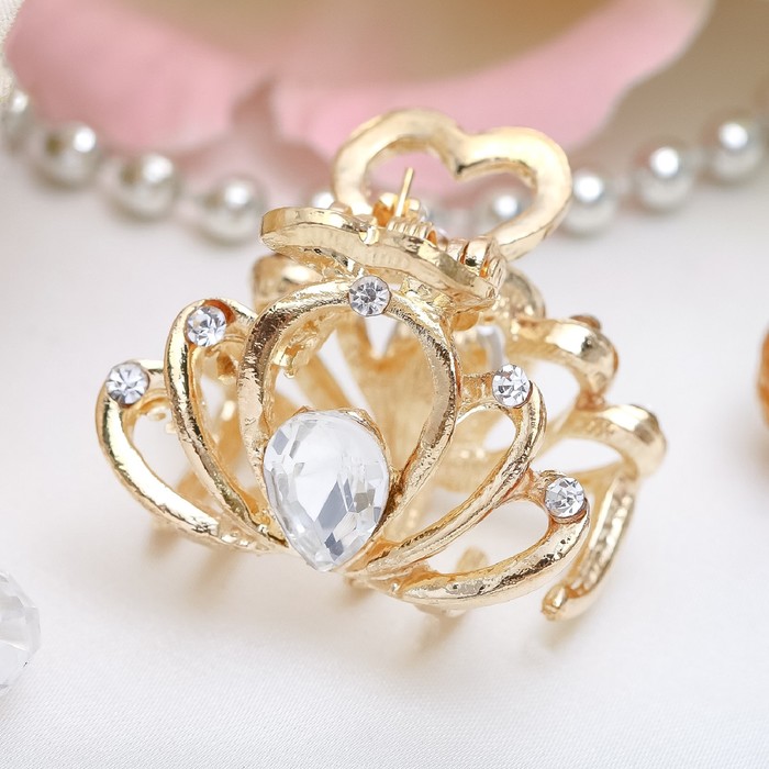 Краб для волос "Голди" 3 см капля