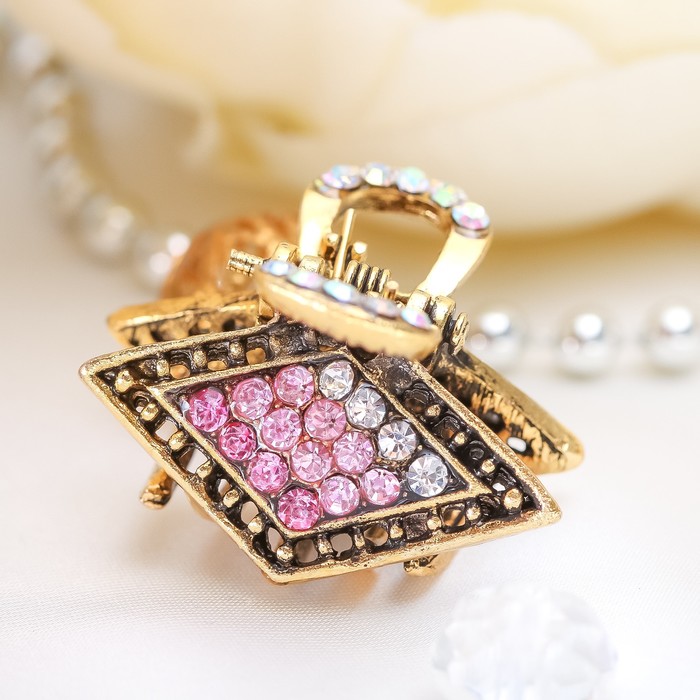 Краб для волос "Ведура" 2,7 см, ромб, микс