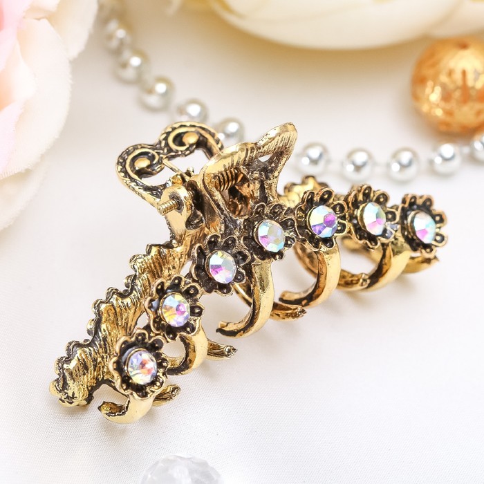 Краб для волос "Каспиан" 5 см цветочки