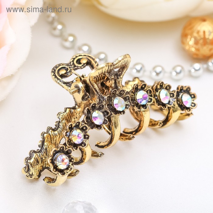 

Краб для волос "Каспиан" цветочки, 5 см, микс