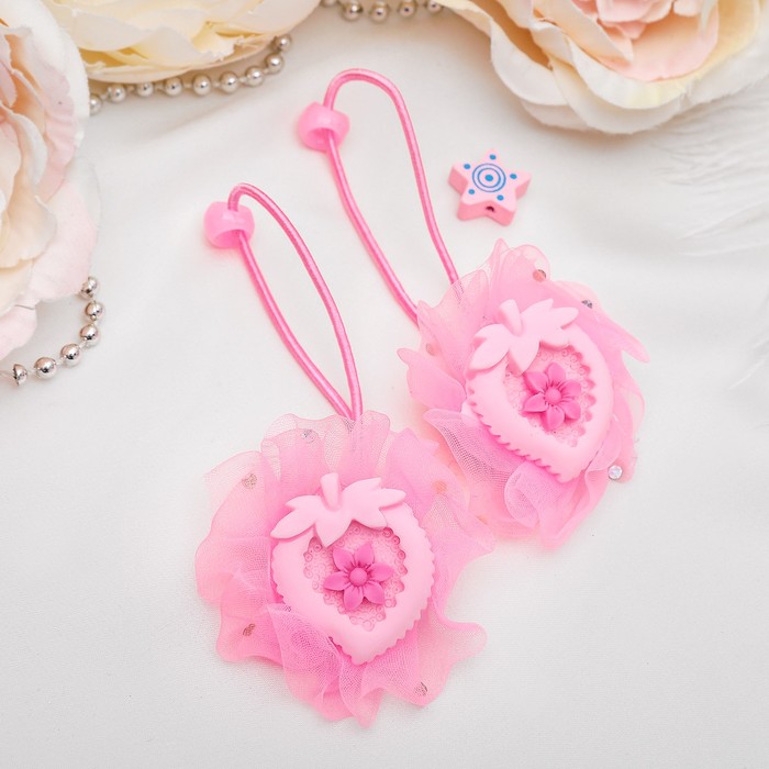 Резинка для волос "Маленькая модница" ягодки (цена за пару)