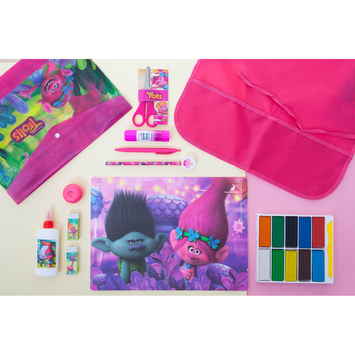 Ножницы безопасные 13 см, "Тролли", круглые концы, линейка