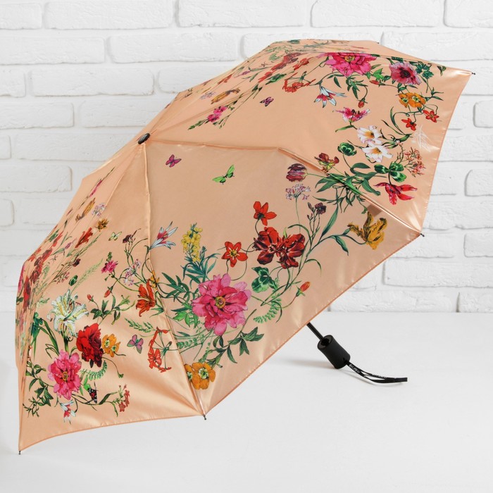 Зонт полуавтоматический "Нежность", R=50см, цвет бежевый