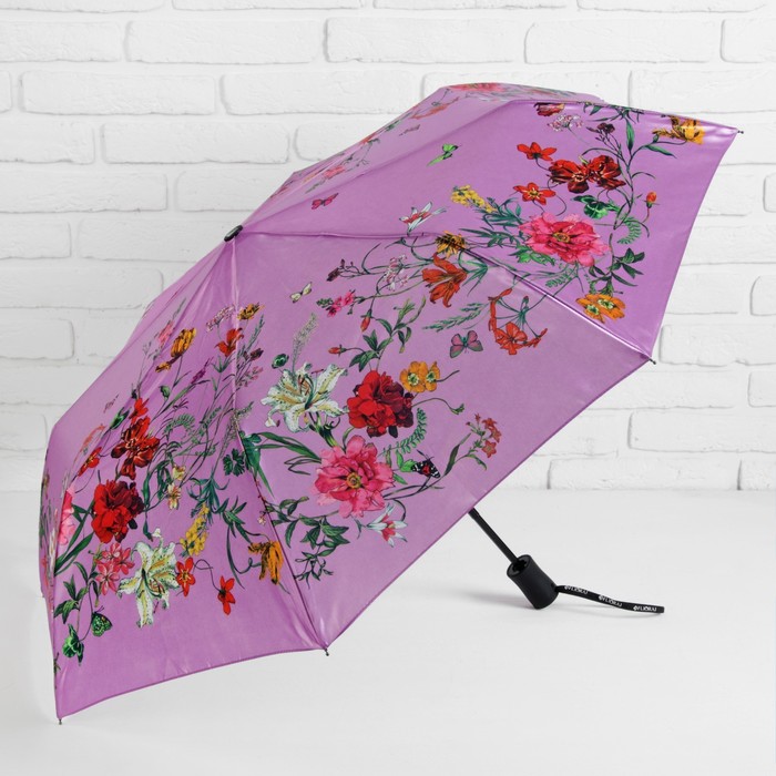 Зонт полуавтоматический "Нежность", R=50см, цвет фиолетовый
