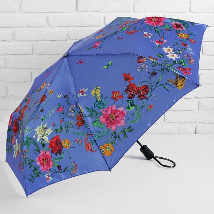 Зонт полуавтоматический "Нежность", R=50см, цвет голубой
