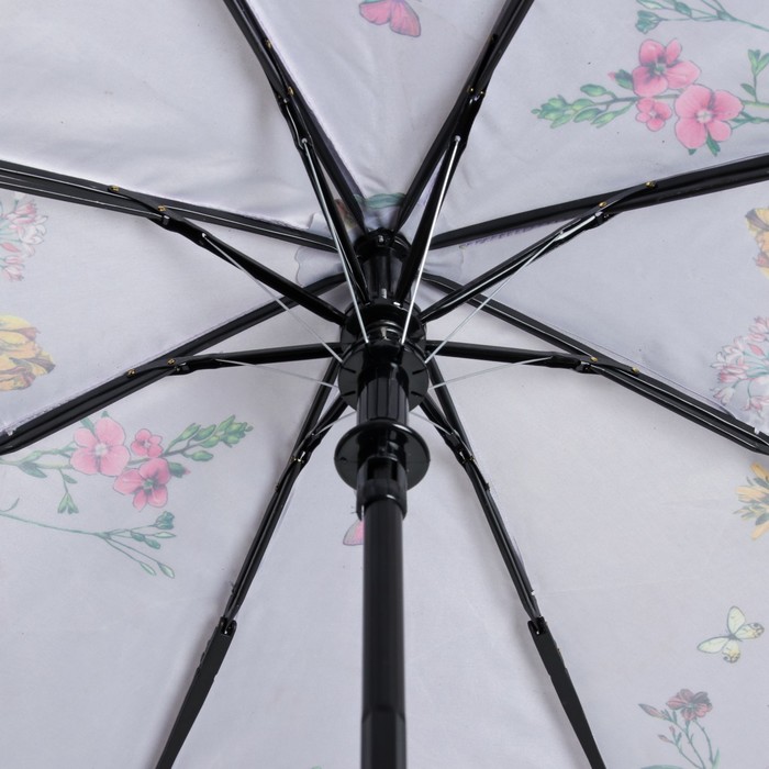 Зонт полуавтоматический "Нежность", R=50см, цвет светло-серый