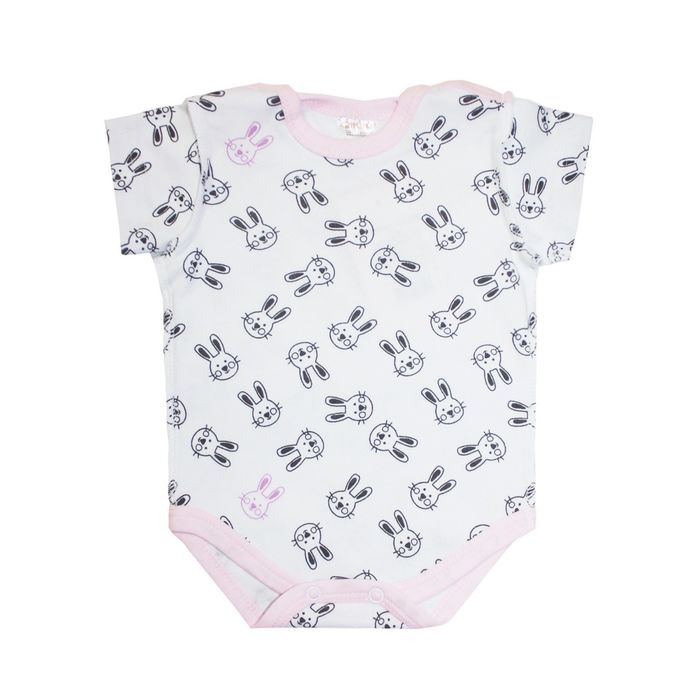 Боди детское "Ушастый заяц", рост 74 см, цвет розовый 9279