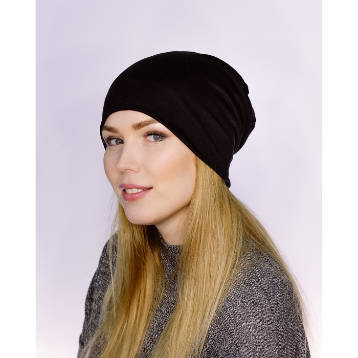Шапка женская "М-200" демисезонная, р-р 56-58, цвет черный 2808901