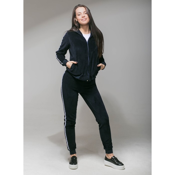 Костюм спортивный с лампасами женский MINAKU, размер 48, цвет синий