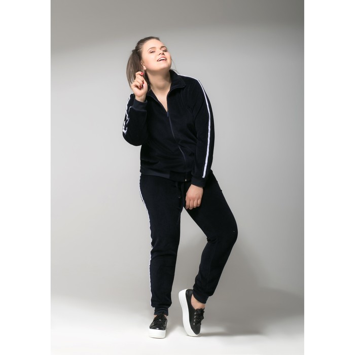 Костюм спортивный с лампасами женский MINAKU, размер 54, цвет синий