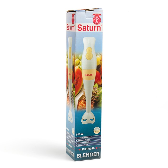 Блендер Saturn ST-FP0050, 300 Вт, 2 скорости, белый