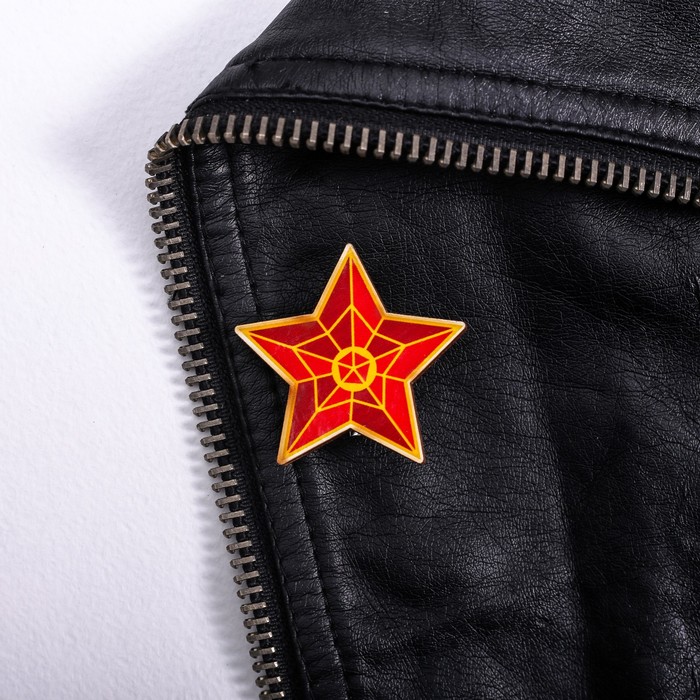 Значок деревянный «Москва» (звезда), 4.1 х 4 см