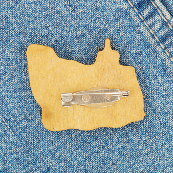 Значок деревянный «Мурманск» (ледокол), 4,5 х 3,5 см