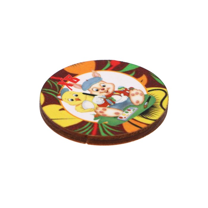 Магнит "ХВ" кролик-художник; ассорти, 40 мм