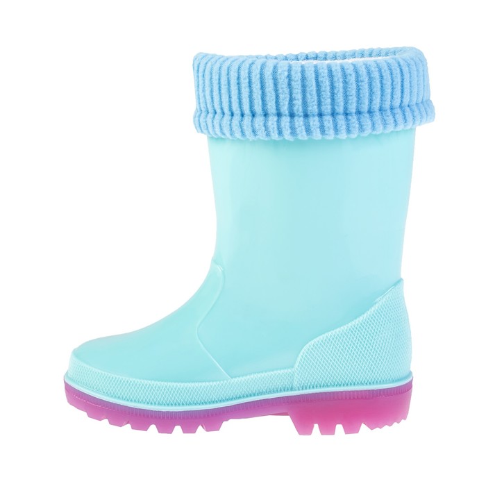 Сапоги резиновые детские со светодиодами, арт. 7185C, цвет голубой, размер 28