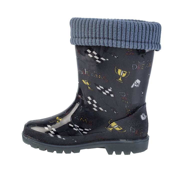 Сапоги резиновые детские со светодиодами, арт. 7197A, цвет чёрный, размер 25