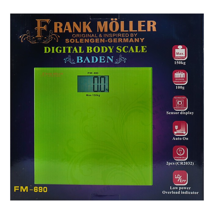 Весы напольные Frank Moller FM - 690, 150 кг, сенсор