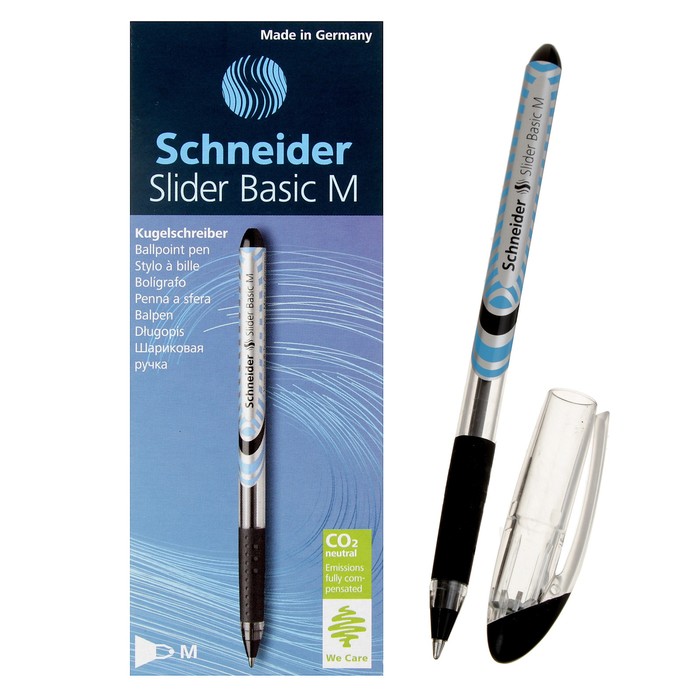 Ручка шариковая Schneider Slider Basic M, узел 0,5 мм, стержень чёрный