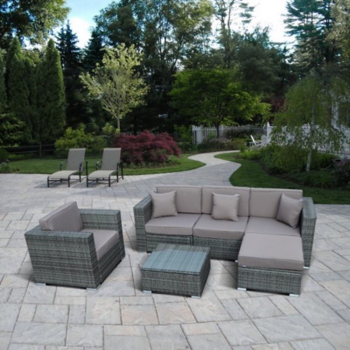 Комплект мебели из искусственного ротанга YR921 Gray