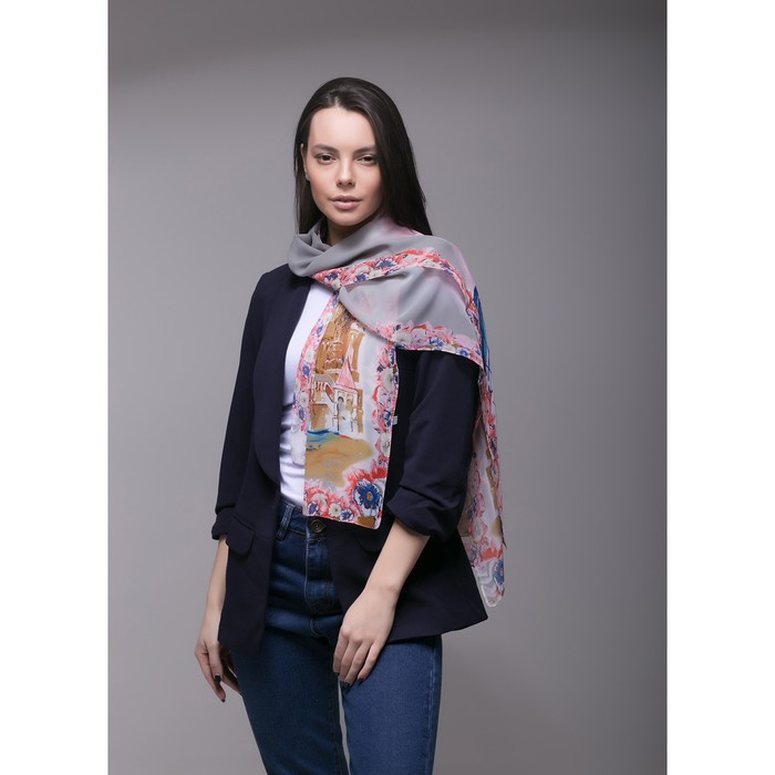 Палантин Этель "Москва", размер 50 х 160 см, цвет розовый