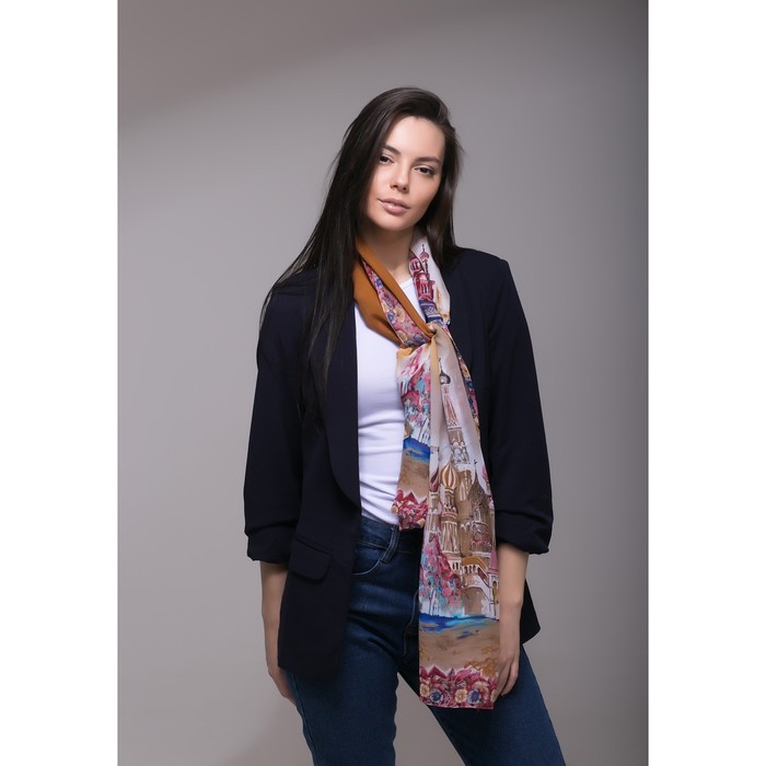 Палантин Этель "Москва", размер 50 х 160 см, цвет бежевый