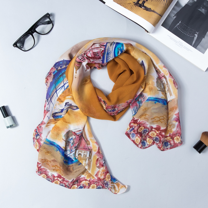 Палантин Этель "Москва", размер 50 х 160 см, цвет бежевый