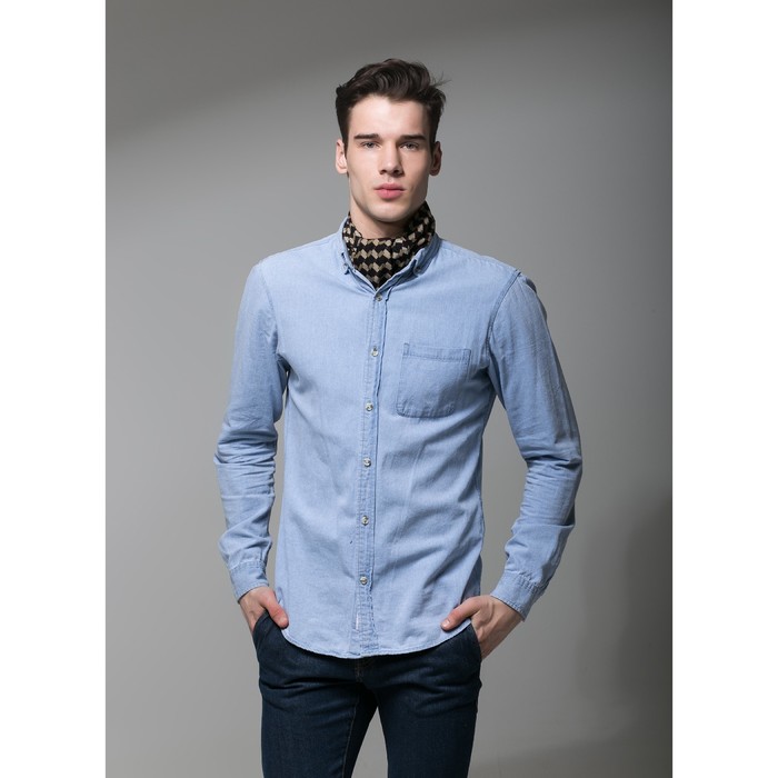 Палантин мужской Этель "Орландо", размер 25 х 130 см, цвет чёрный/бежевый